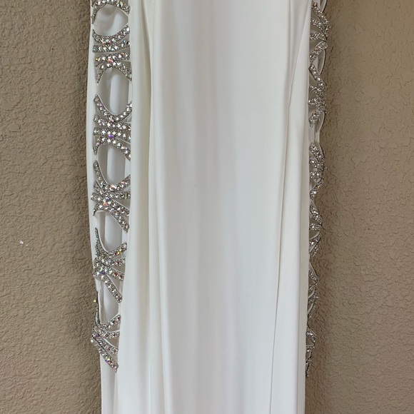 JVN Jovani White Rhinestone Dress - Picture 7 of 8
